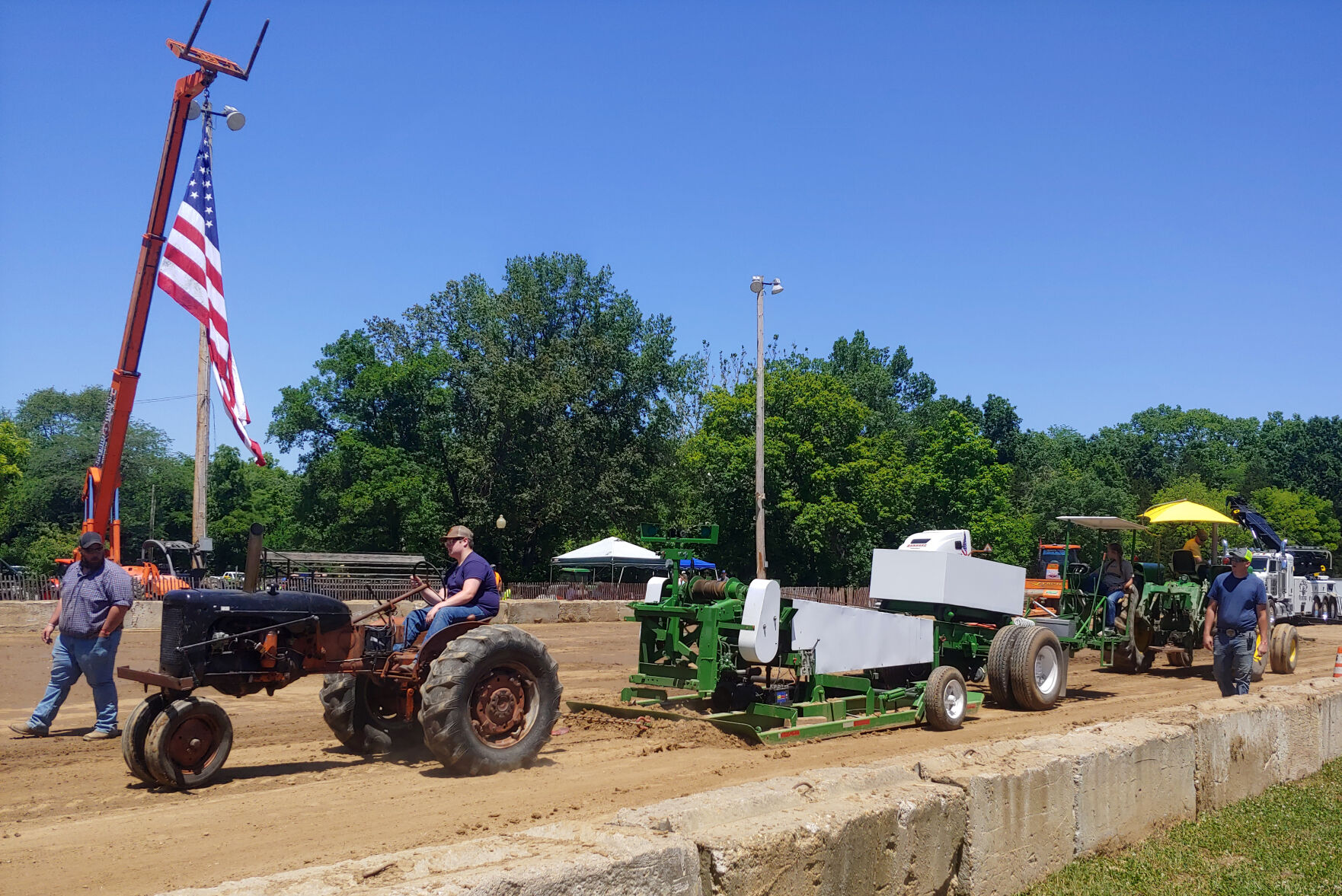 Alex King drives his tractor
